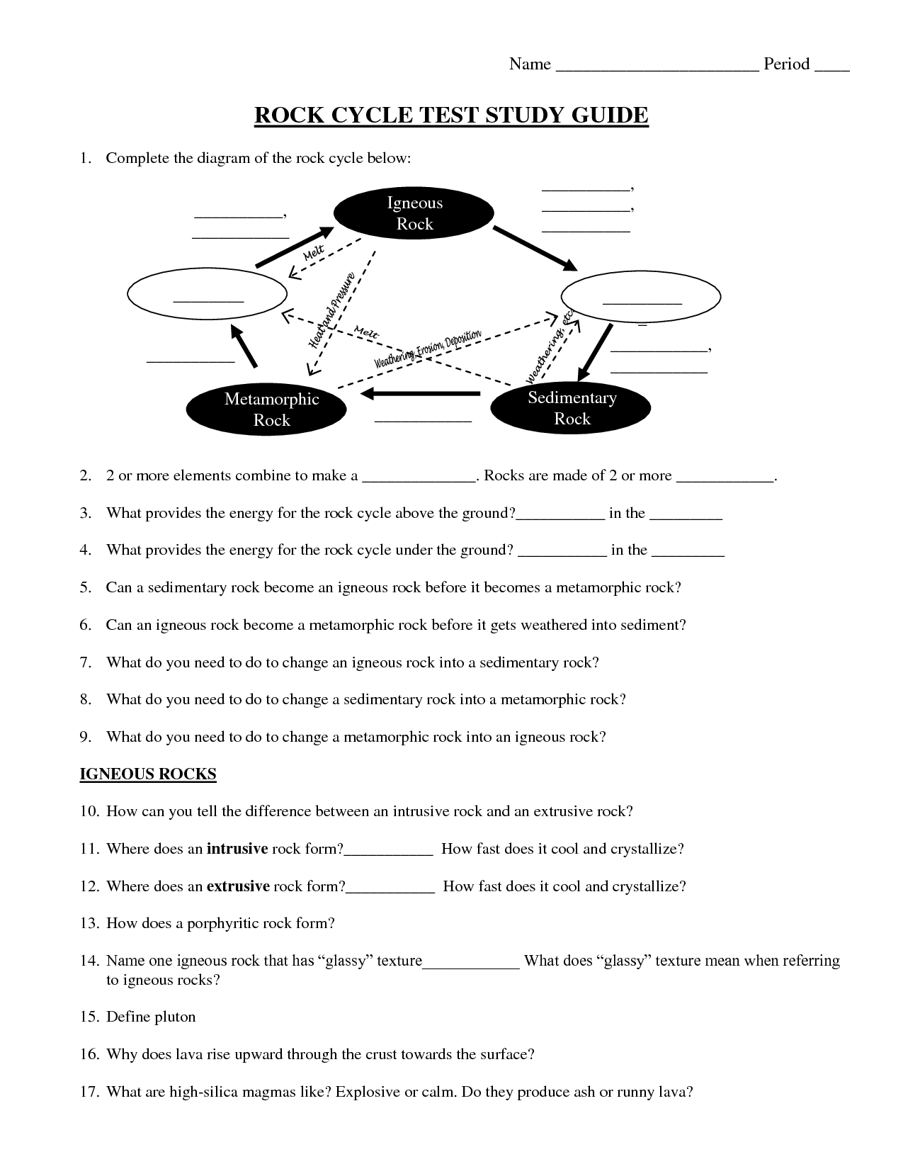 Rock Cycle Worksheet - Google Search | Rock Cycle, Worksheet with Rock Cycle Worksheets Free Printable