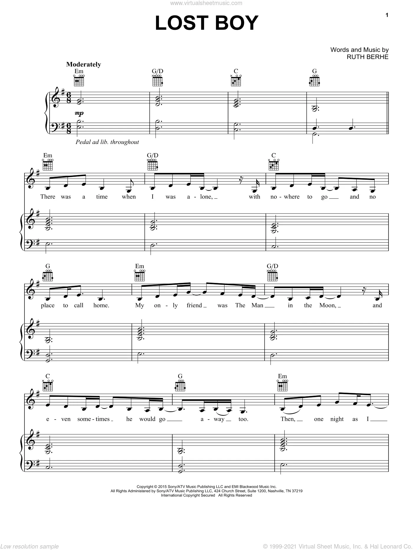 Ruth B Sheet Music To Download And Print pertaining to Lost Boy Piano Sheet Music Free Printable