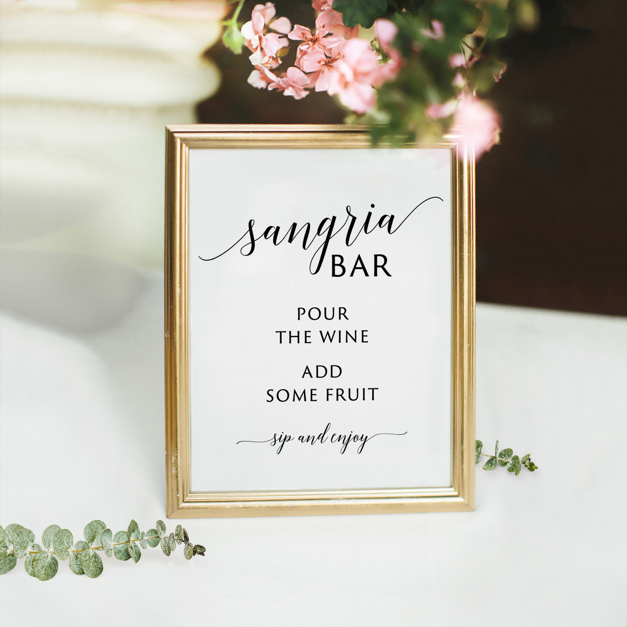 Sangria Bar Sign Printable, Sangria Bar Signage, Wedding Sign inside Free Sangria Bar Sign Printable