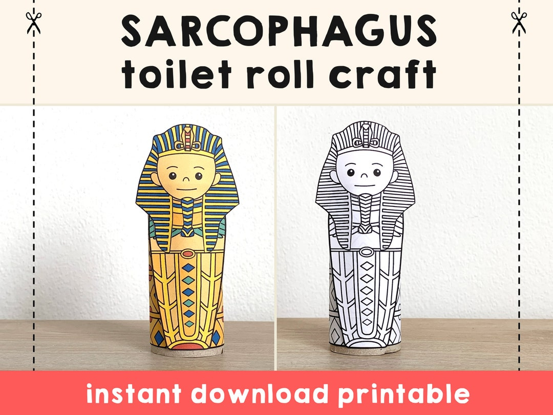 Sarcophagus Toilet Paper Roll Craft Ancient Egypt Party Coloring with regard to Free Printable Sarcophagus