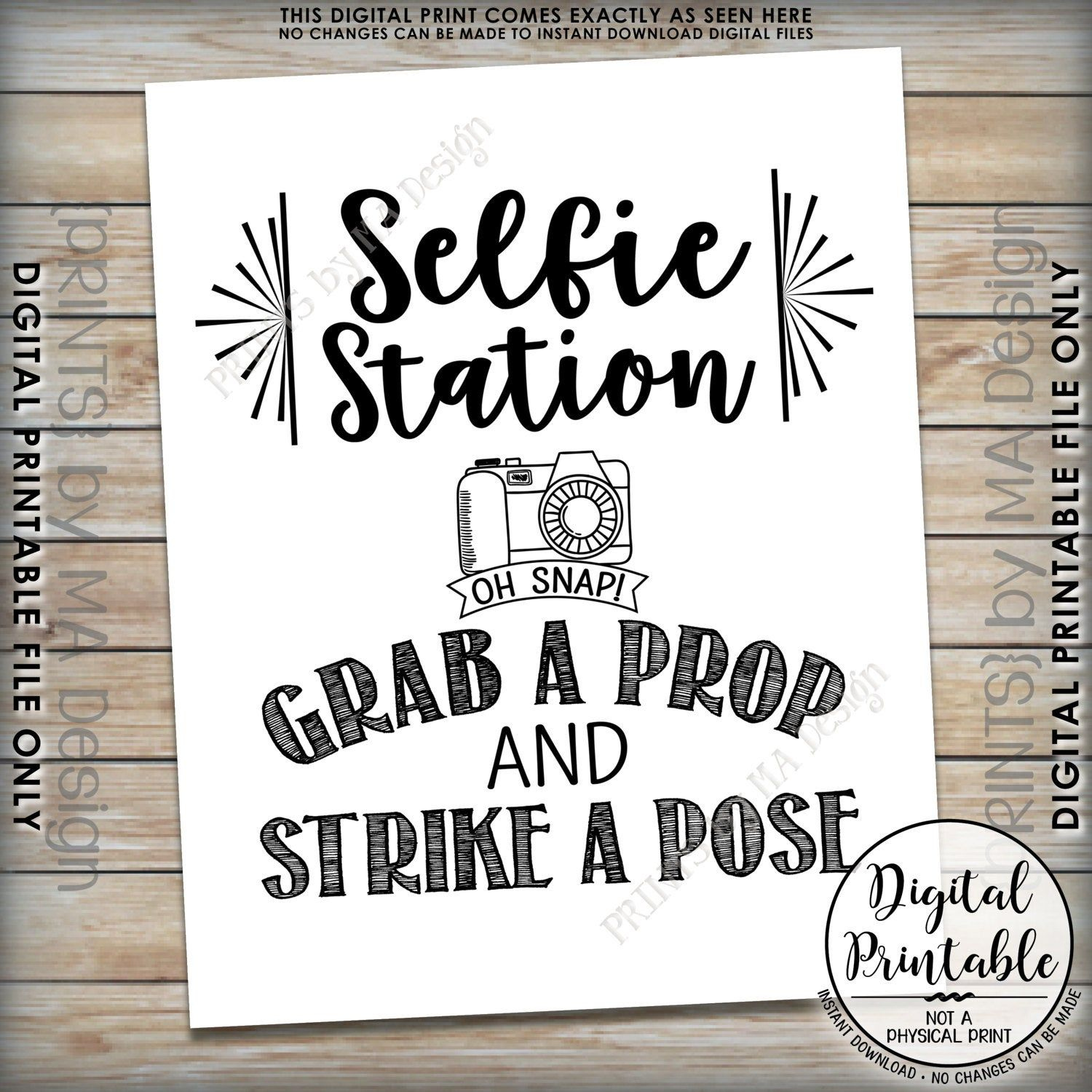 Selfie Station Sign, Grab A Prop And Strike A Pose Selfie Sign throughout Selfie Station Free Printable