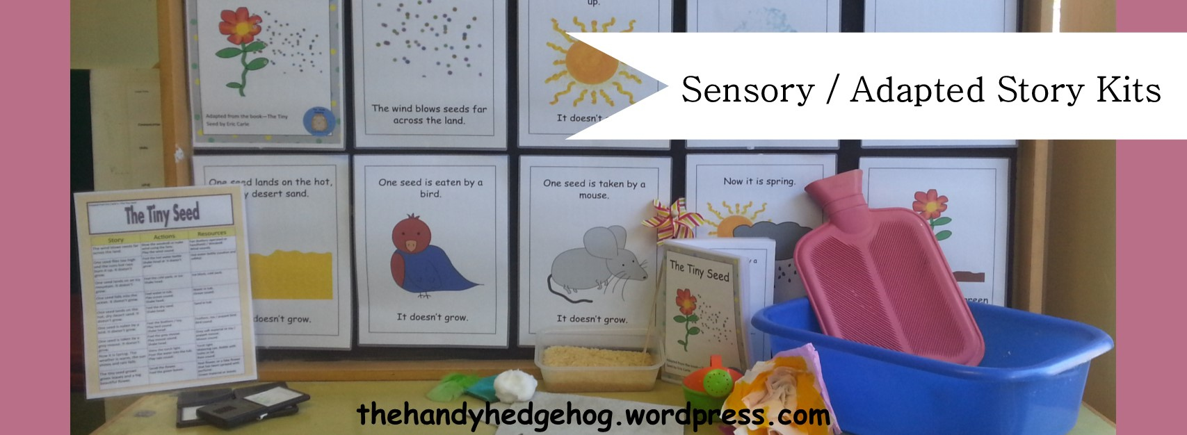 Sensory / Adapted Story Kits – The Handy Hedgehog with Free Printable Sensory Stories