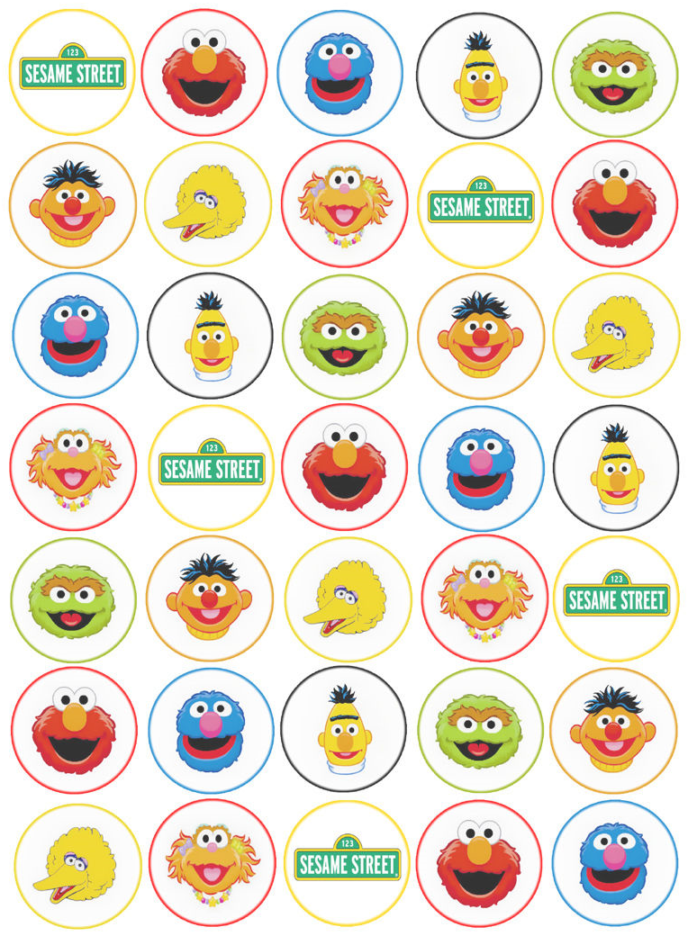 Sesame Street Cupcake Toppers - Colorful And Fun Decorations with Free Printable Sesame Street Cupcake Toppers