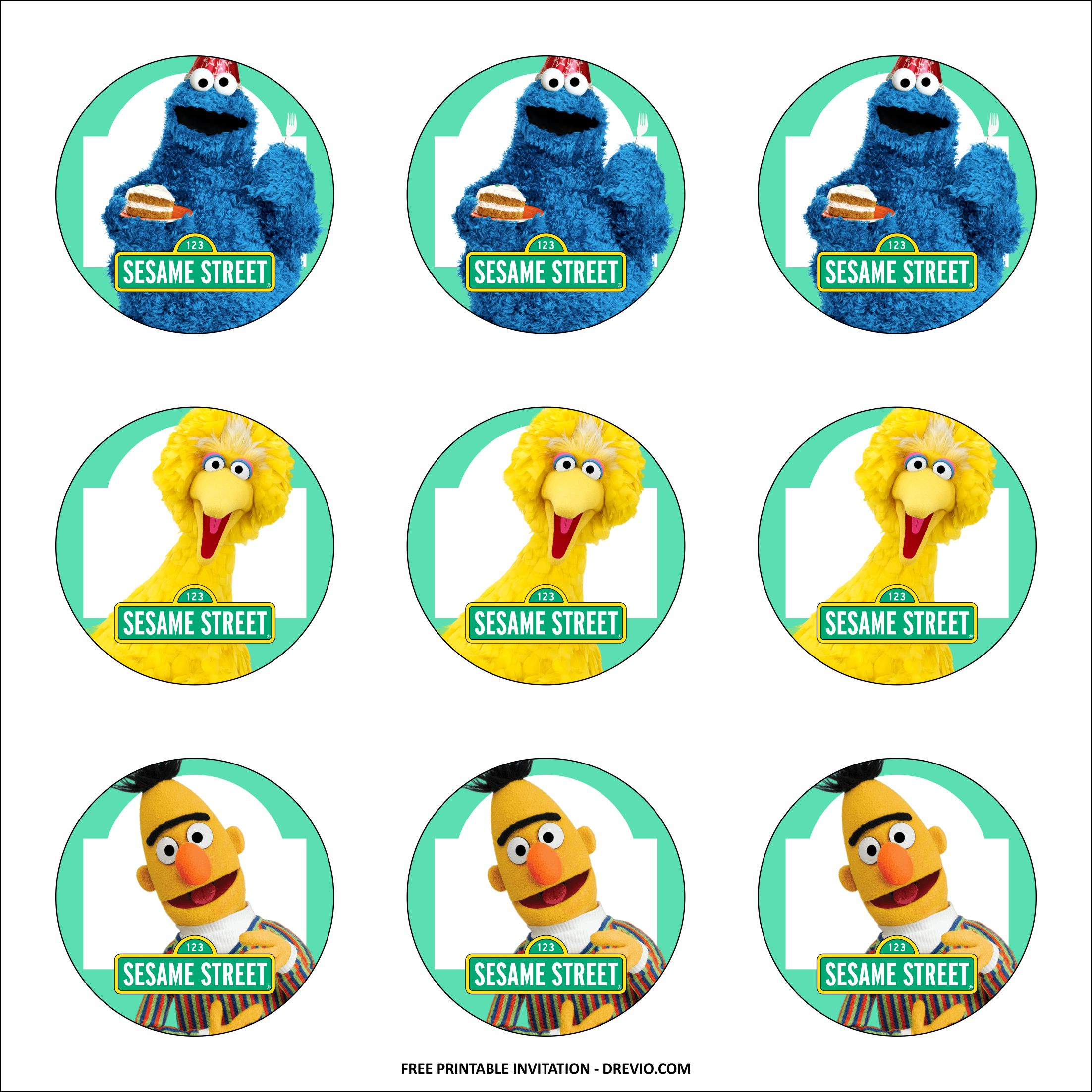 Sesame Street Cupcake Toppers Templates | Download Hundreds Free with regard to Free Printable Sesame Street Cupcake Toppers