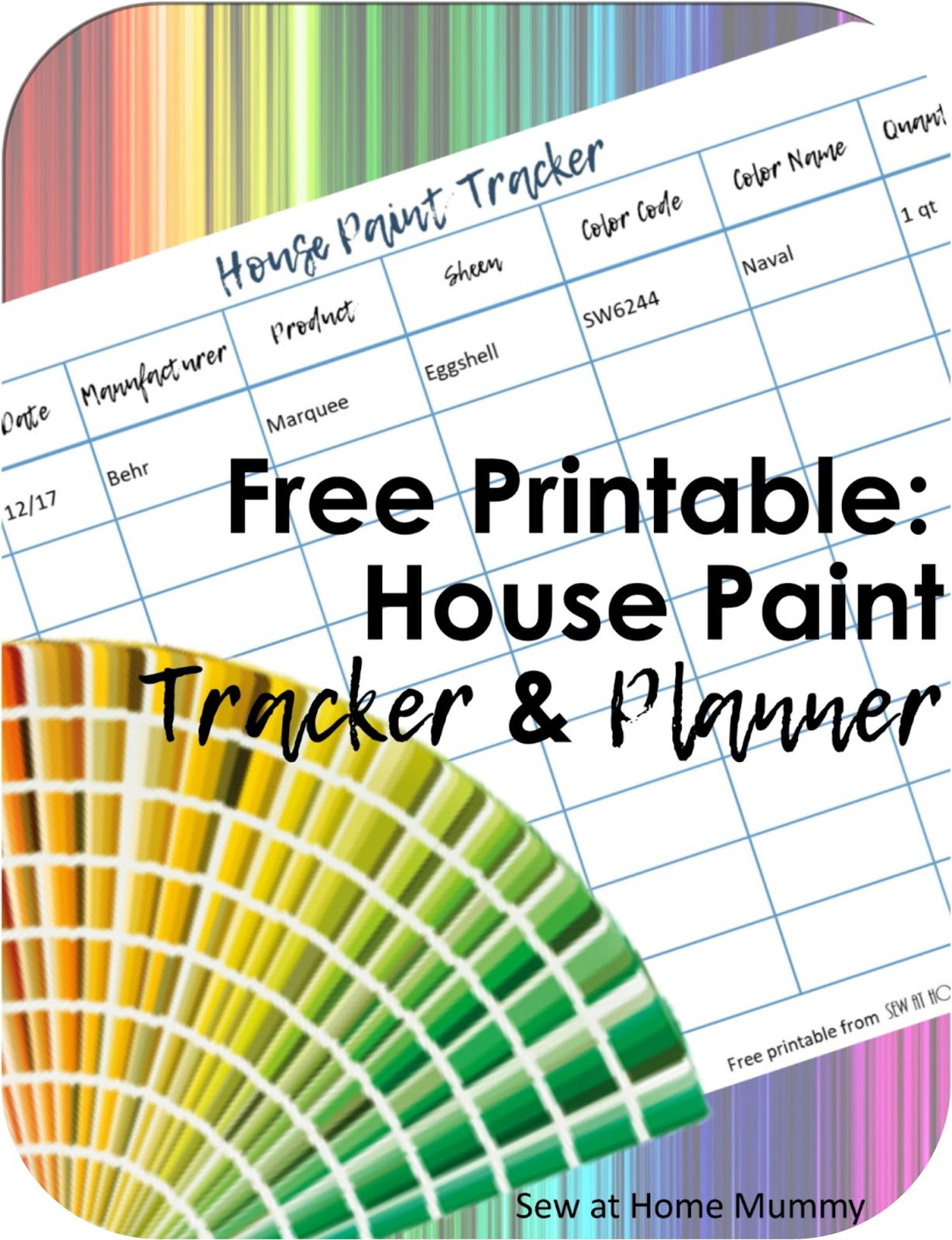 Sew At Home Mummy: Free Paint Tracker And Planner Chart Printable intended for Free Printable Paint Palette