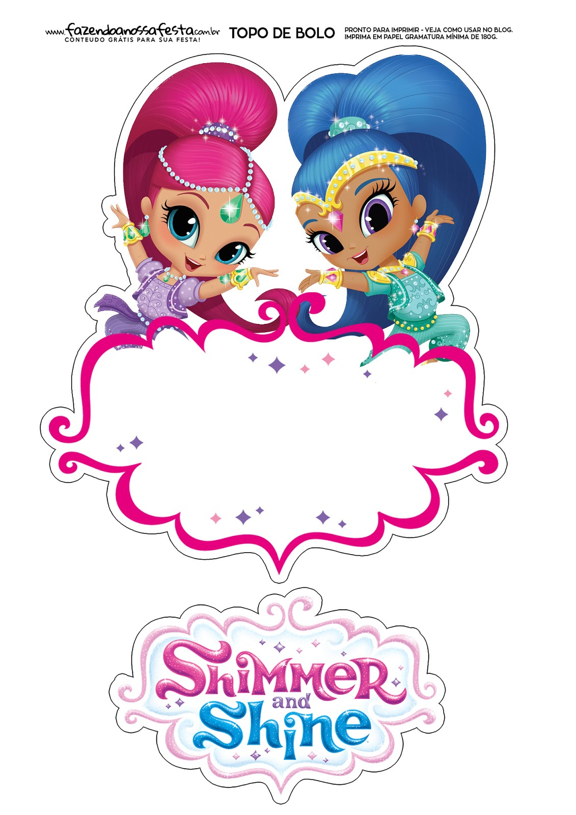 Shimmer And Shine Free Printable Cake Toppers. - Oh My Fiesta! In within Shimmer and Shine Free Printables