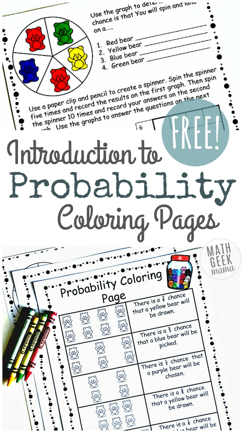 Simple Coloring Probability Worksheets For Grades 4-6 {Free} regarding Free Printable Probability Worksheets 4th Grade