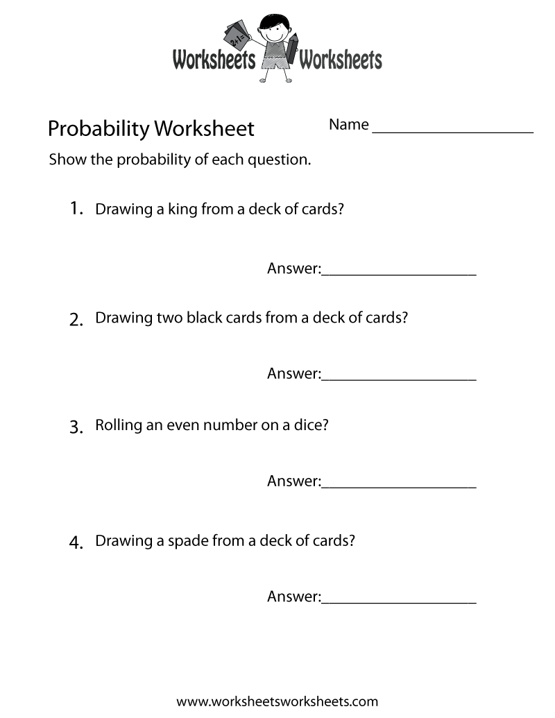 Simple Probability Worksheet | Worksheets Worksheets throughout Free Printable Probability Worksheets 4th Grade