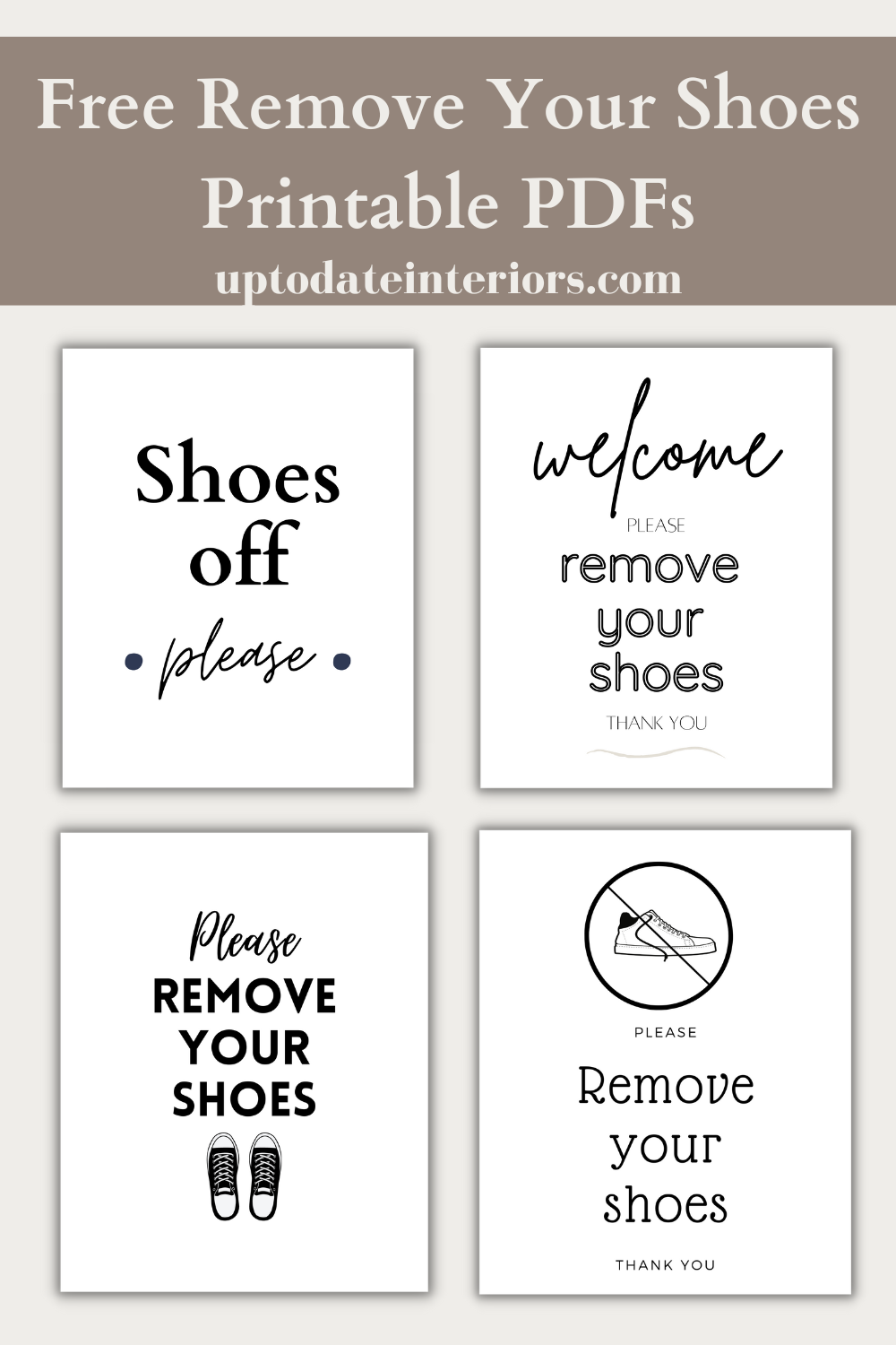 Simplistic And Modern Free Printable Shoes Off Signs - for Free Printable Remove Your Shoes Sign