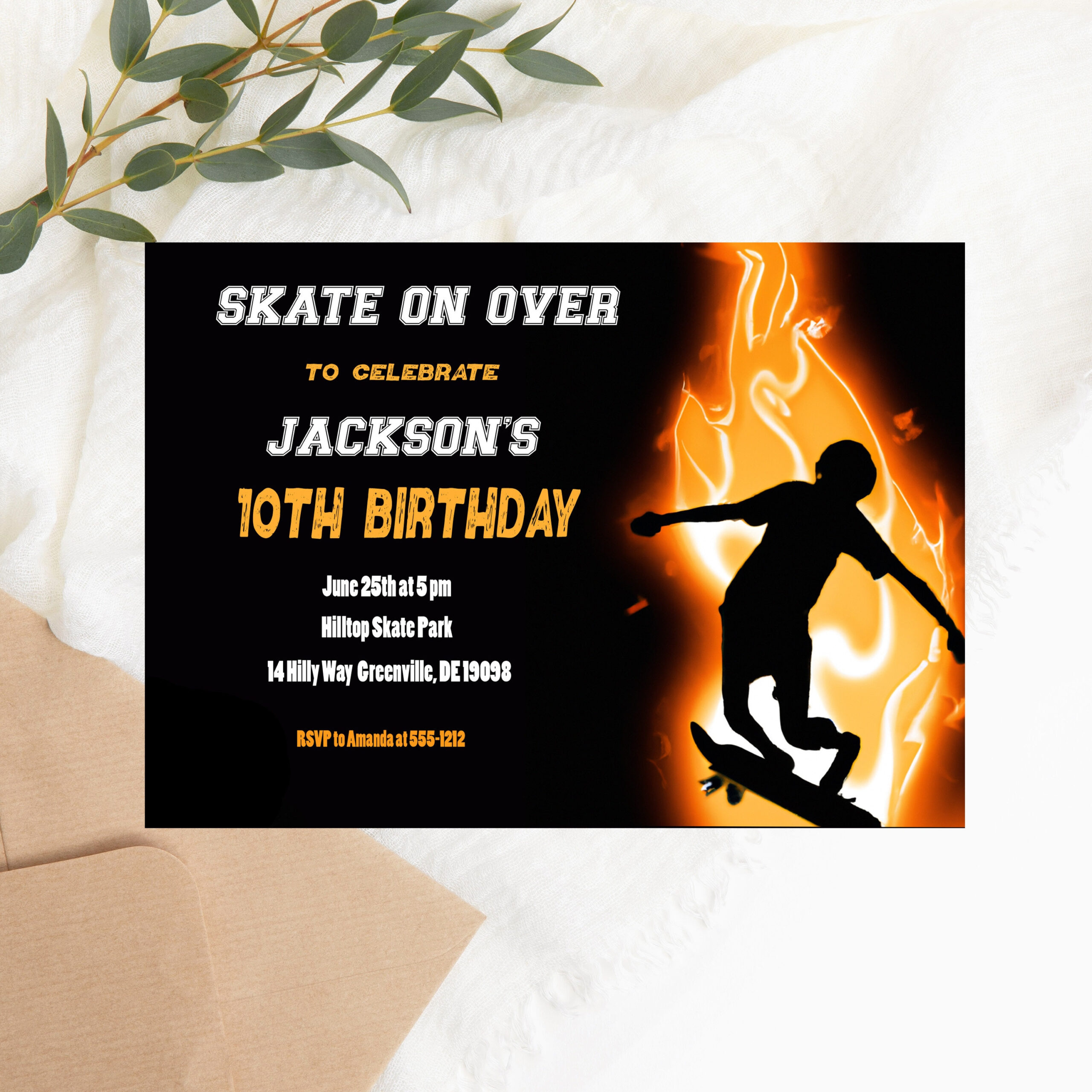 Skateboard Birthday Invitation Printable Skate Party Invitation throughout Free Printable Skateboard Birthday Party Invitations