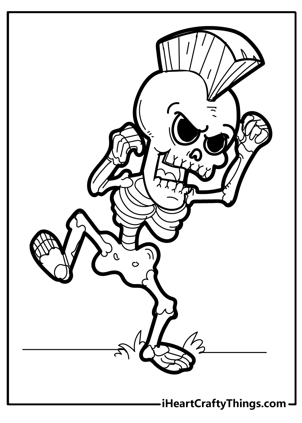 Skeleton Coloring Pages (100% Free Printables) regarding Free Printable Skeleton Coloring Pages