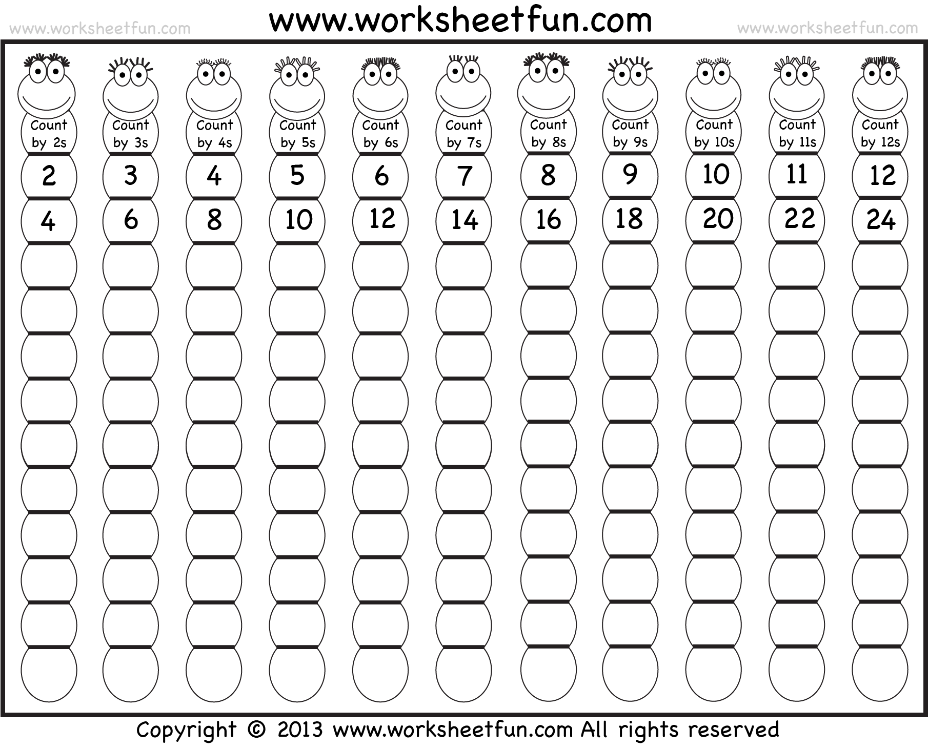 Skip Counting | Free Math Worksheets, Multiplication, Free with Free Printable Skip Counting Worksheets