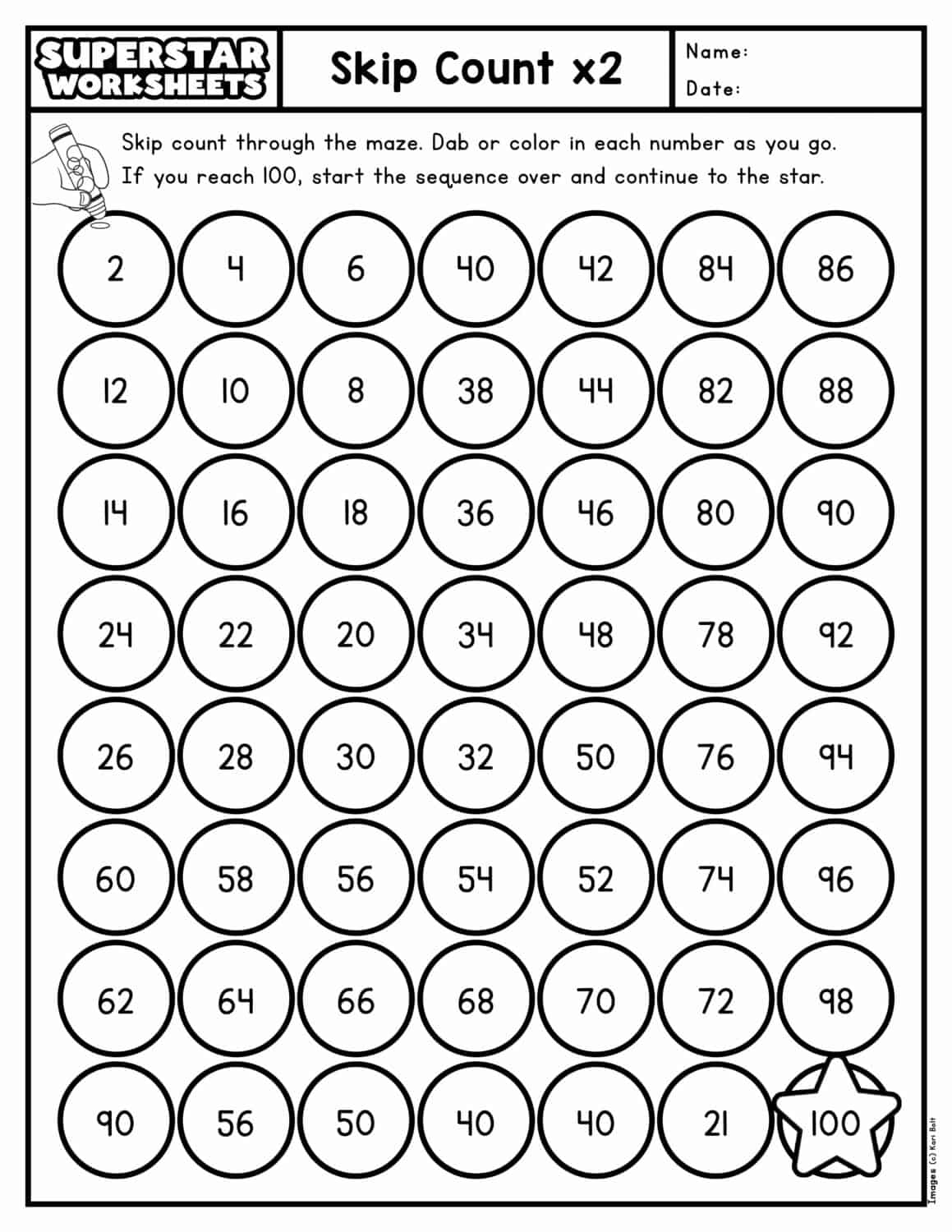 Skip Counting Worksheets - Superstar Worksheets pertaining to Free Printable Skip Counting Worksheets