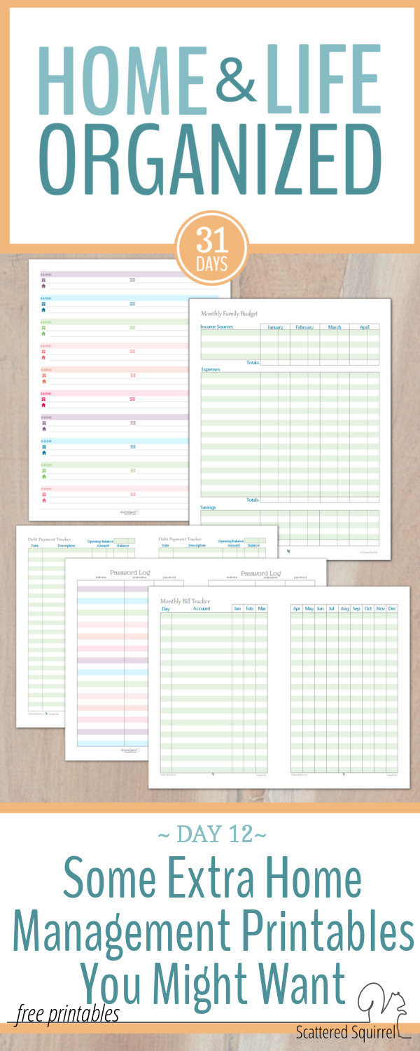 Some Extra Home Management Printables You Might Find Useful intended for Home Management Binder Free Printables 2025