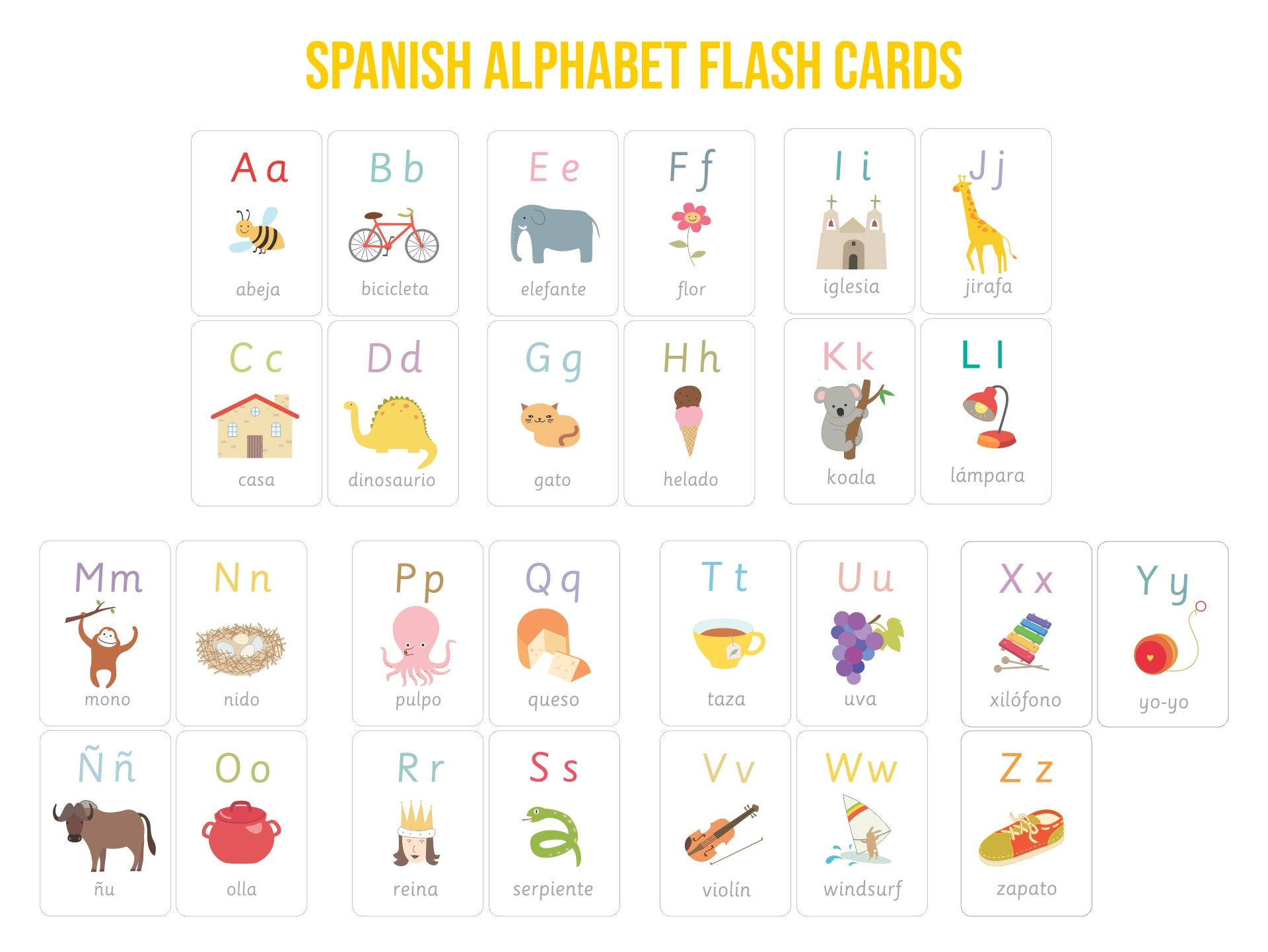 Spanish Alphabet Cards - 10 Free Pdf Printables | Printablee with regard to Spanish Alphabet Flashcards Free Printable