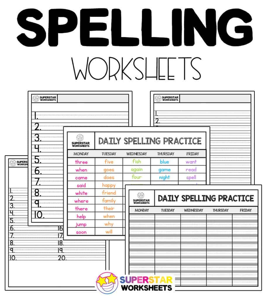 Spelling Worksheets - Superstar Worksheets intended for Free Printable Spelling Worksheet Generator