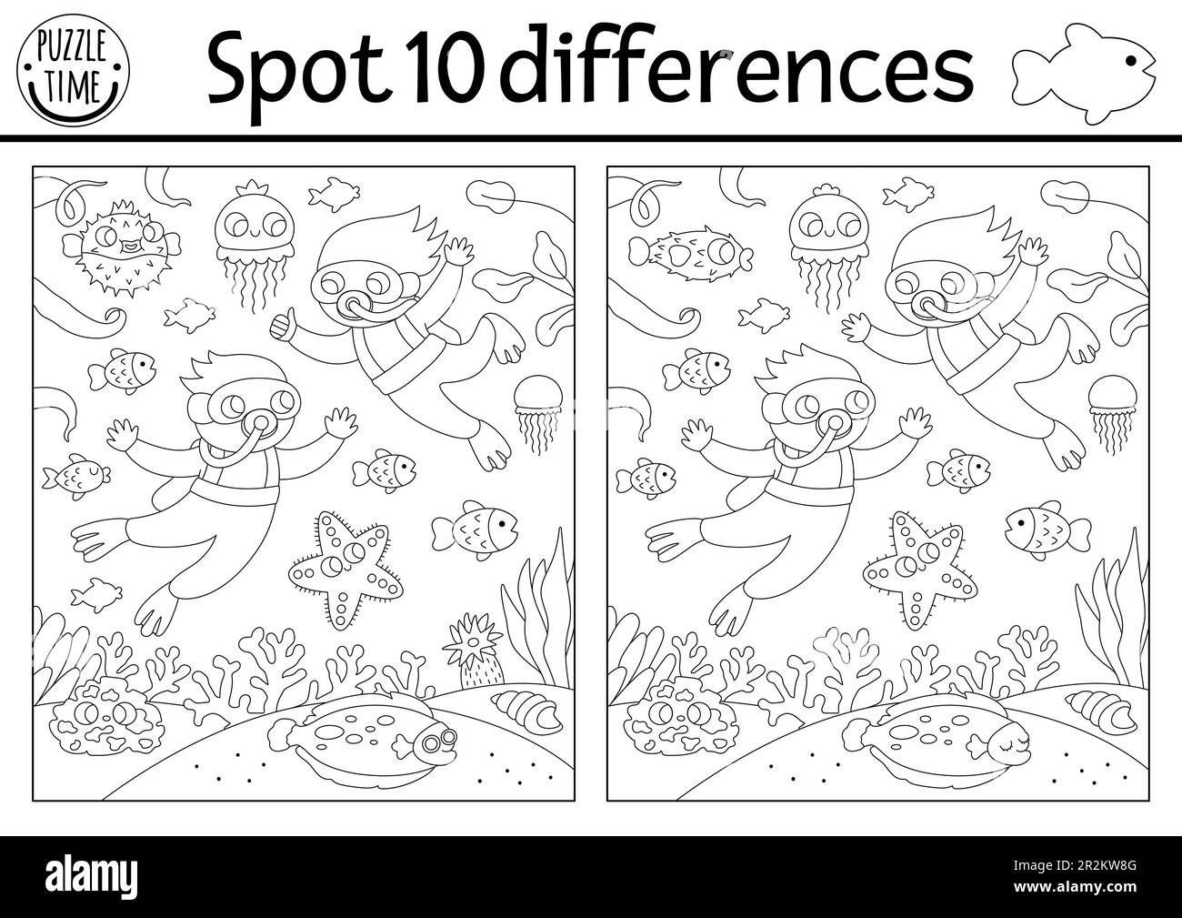 Spot The Difference Puzzle Black And White Stock Photos &amp;amp; Images with regard to Free Printable Spot The Difference For Kids