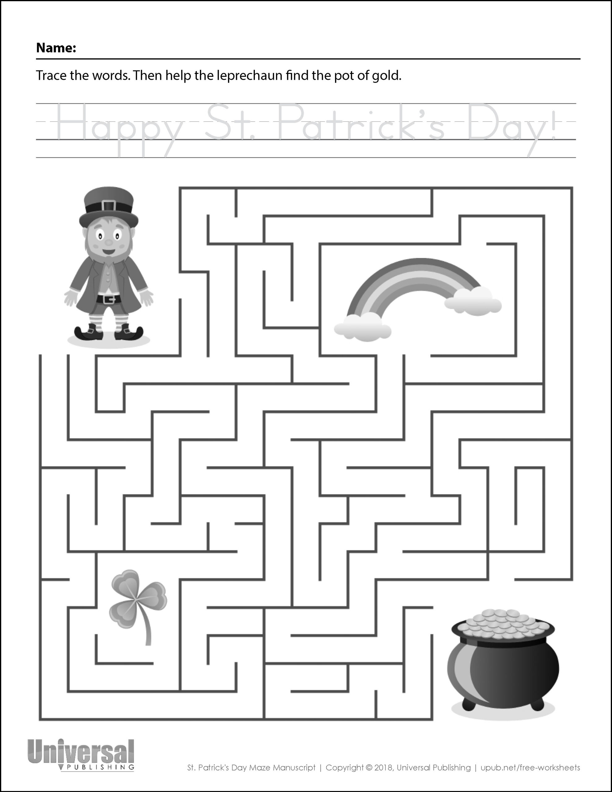 St. Patrick&amp;#039;S Day | Free Printables - Universal Publishing Blog inside Free Printable St Patrick Day Worksheets