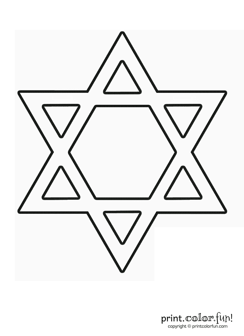 Star Of David | Star Coloring Pages, Printable Star, Coloring Pages with Star of David Template Free Printable