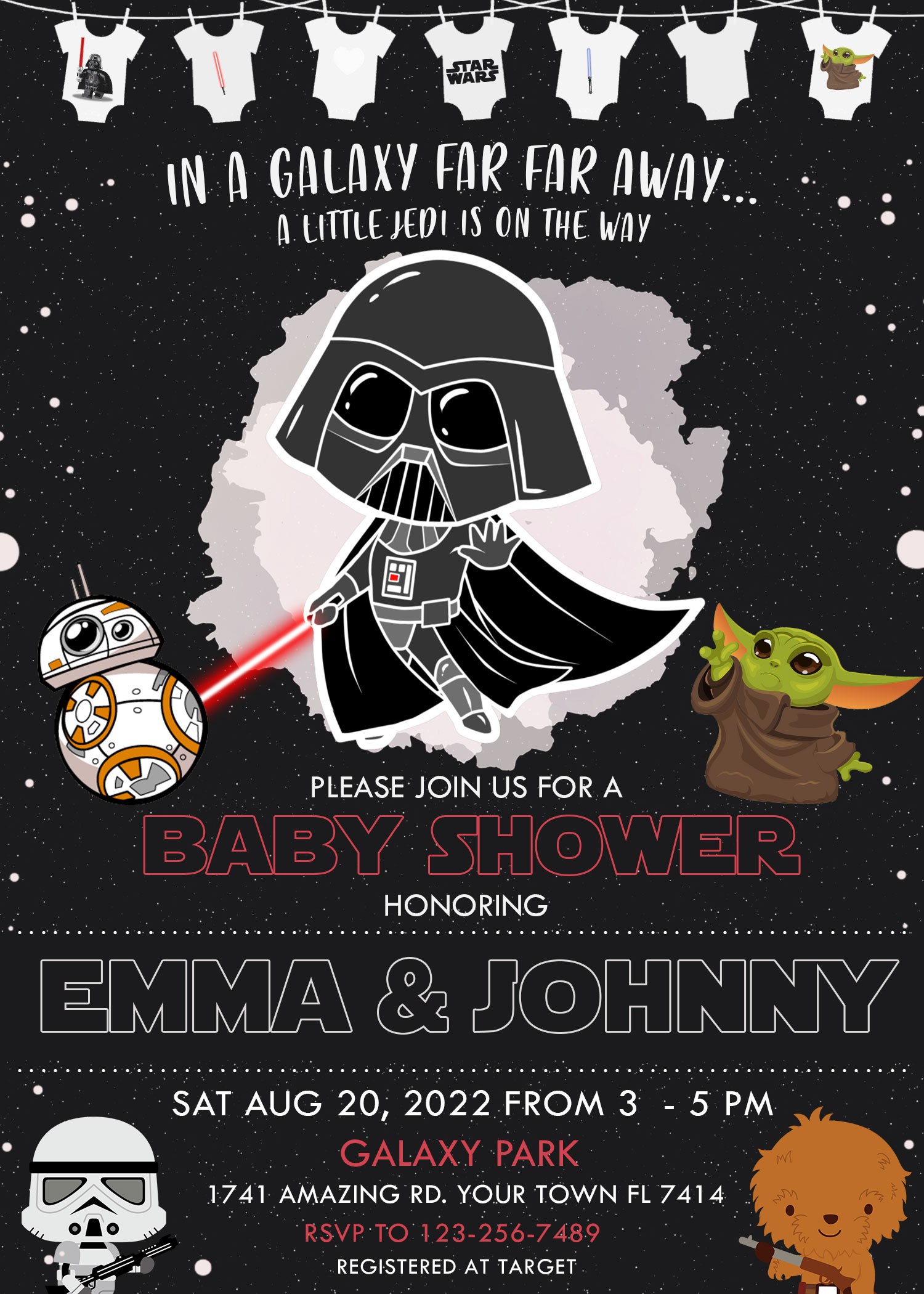 Star Wars Baby Shower Invitation 24 Hrs Quick Delivery And Amazing pertaining to Free Printable Star Wars Baby Shower Invites