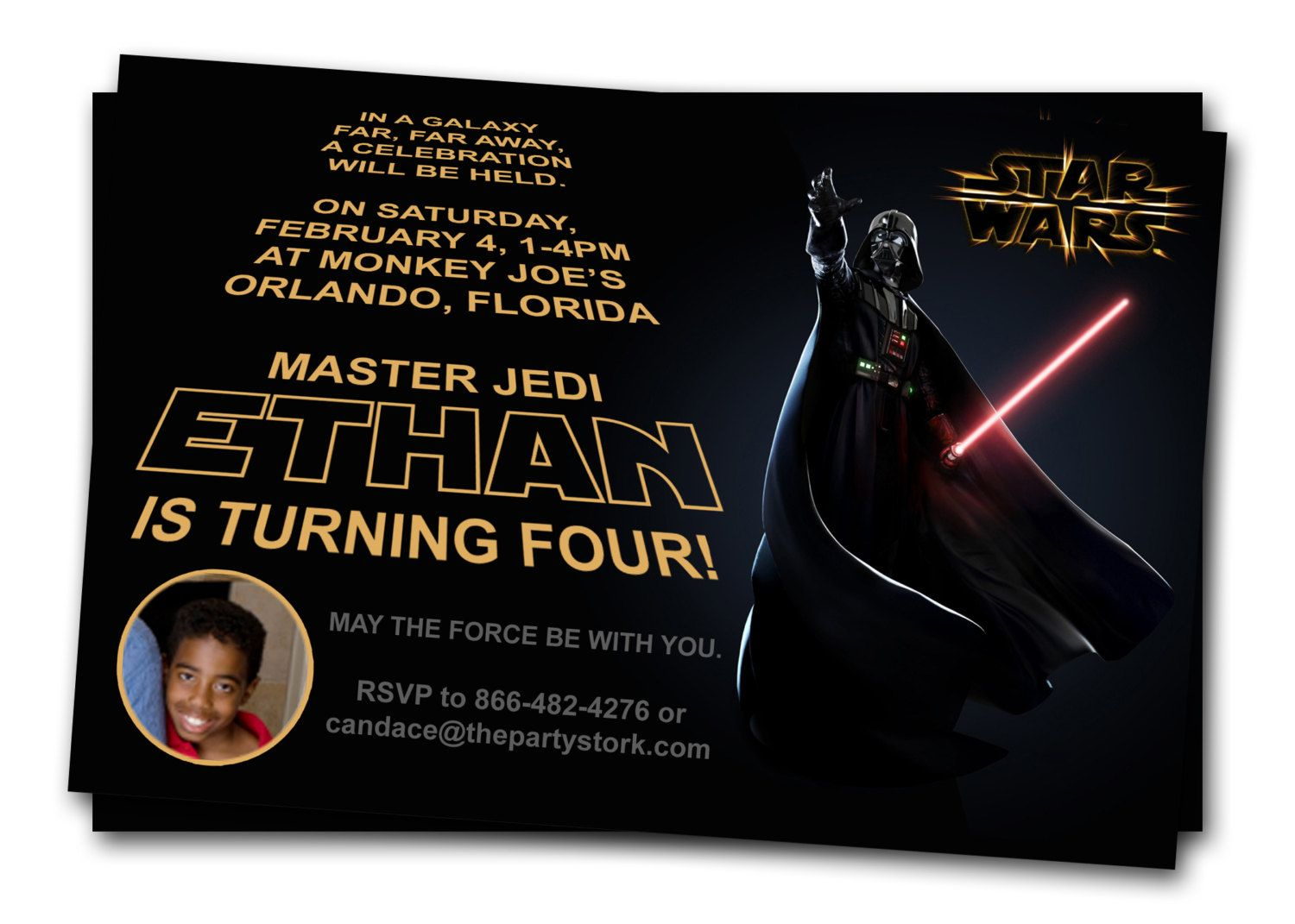 Star Wars Invitations: Printable Darth Vader Boy Birthday Party for Star Wars Invitations Free Printable