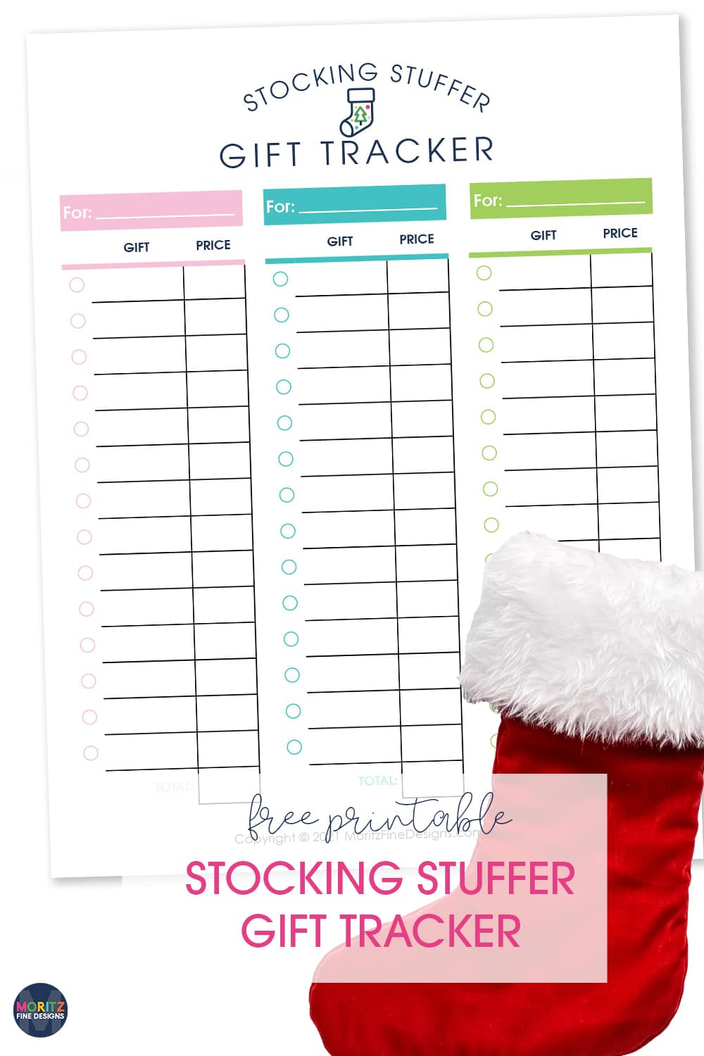 Stocking Stuffer Gift Tracker pertaining to Free Printable Stocking Stuffers