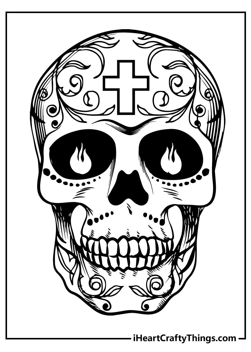 Sugar Skull Coloring Pages (100% Free Printables) within Free Printable Sugar Skull Coloring Pages