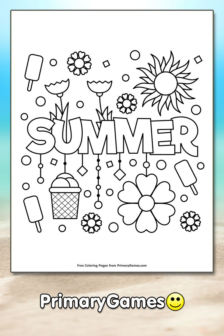 Summer Coloring Page • Free Printable Ebook | Summer Coloring intended for Free Printable Summer Pictures