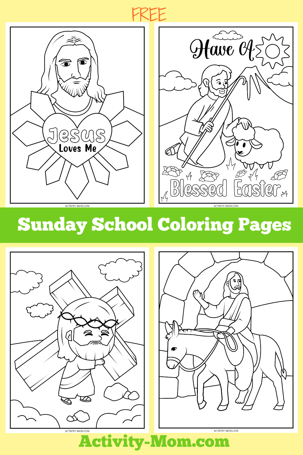 Sunday School Coloring Pages (Free Printable) - The Activity Mom with Free Sunday School Printables