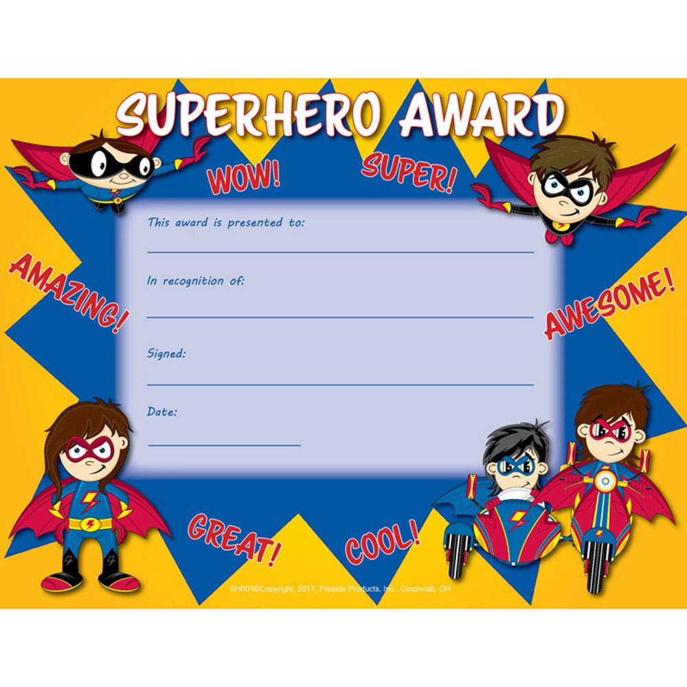 Superhero Award Certificate, 8.5&amp;quot; X 11&amp;quot;, Pack Of 30 - Flpsh001 throughout Free Printable Superhero Certificates