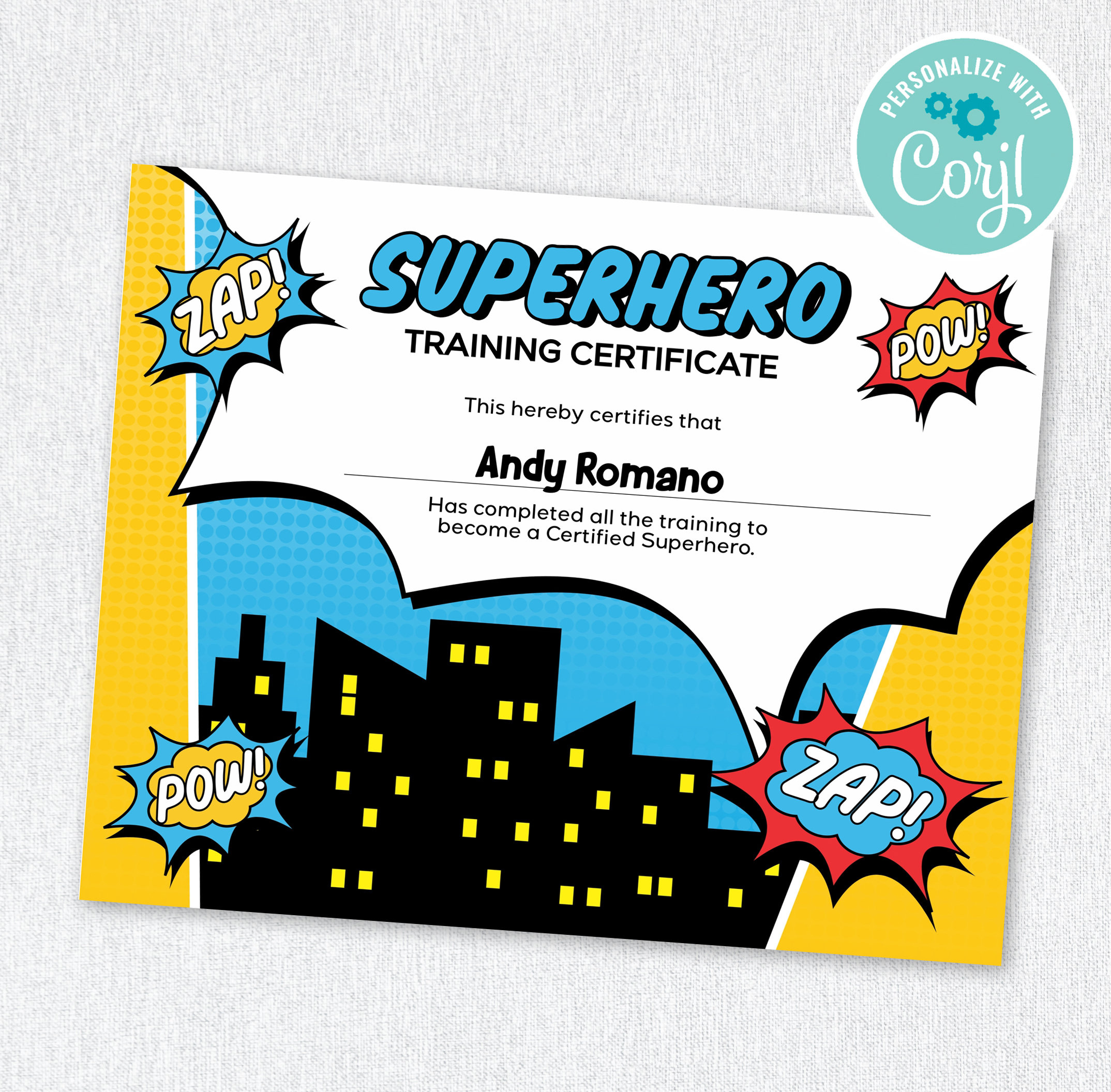 Superhero Certificate, Superhero Training Certificate Printable for Free Printable Superhero Certificates