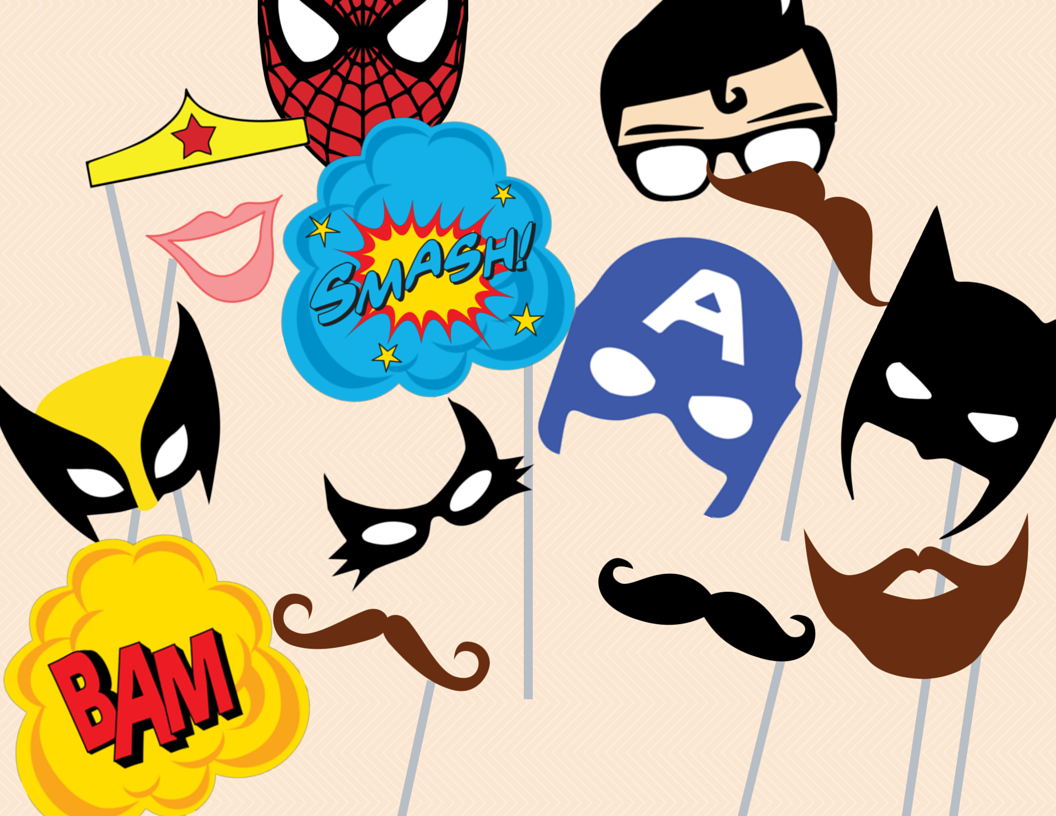 Superhero Photo Booth Props - Magical Printable with regard to Free Superhero Photo Booth Printables