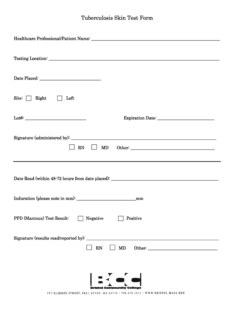 Tb Skin Test Form: Fill Out &amp;amp; Sign Online | Dochub inside Free Printable Tb Test Form