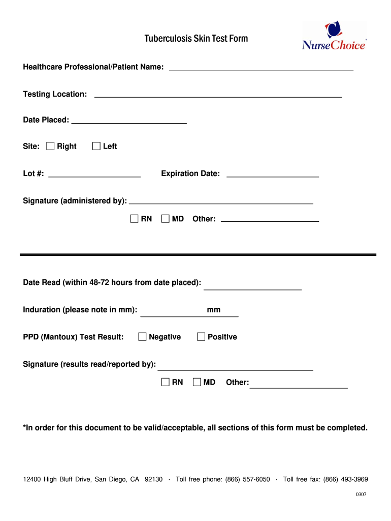 Tb Test Form - Fill Online, Printable, Fillable, Blank | Pdffiller with regard to Free Printable Tb Test Form