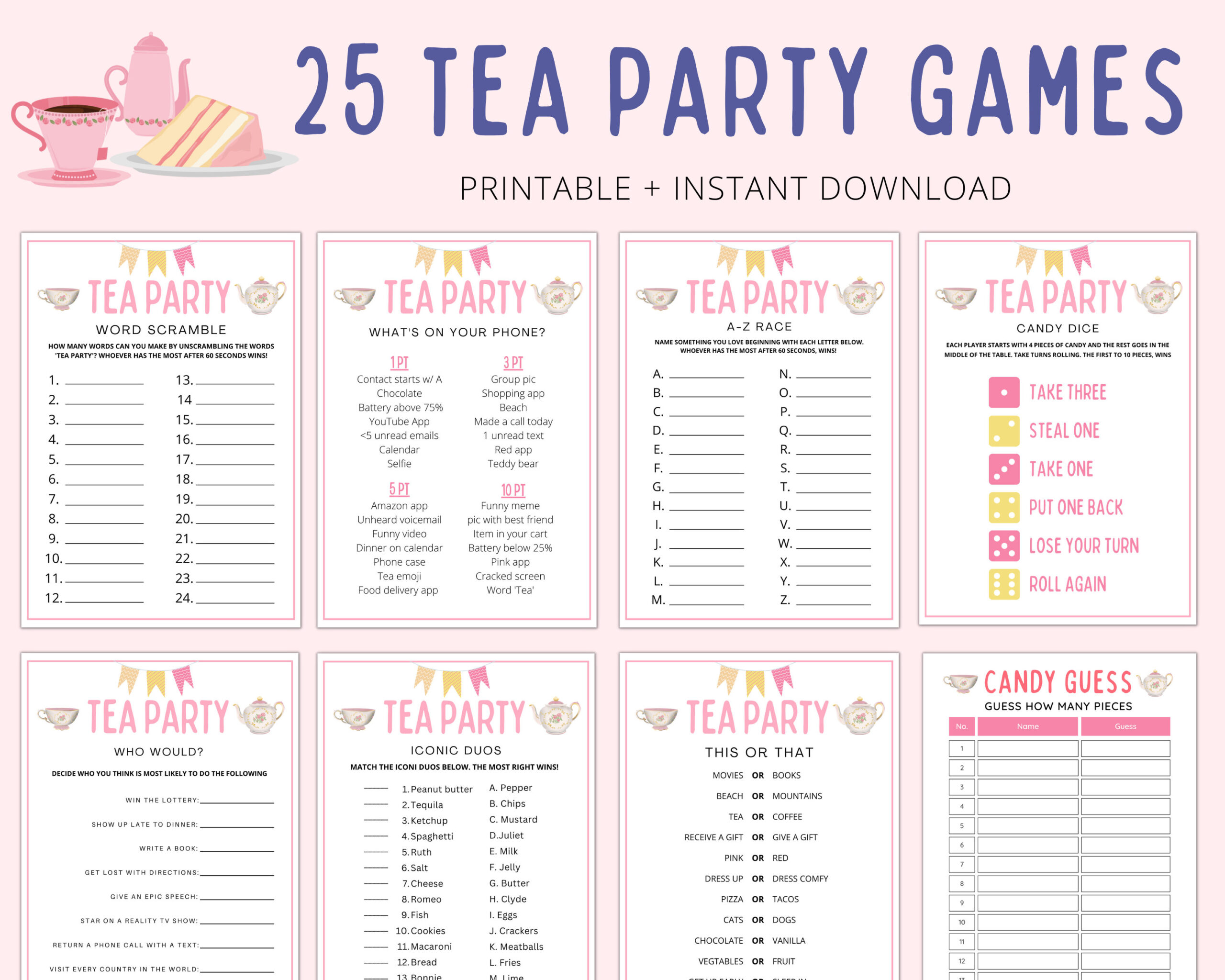 Tea Party Games Tea Party Games Adults Kids Toddler Tea Party for Free Printable Tea Party Games