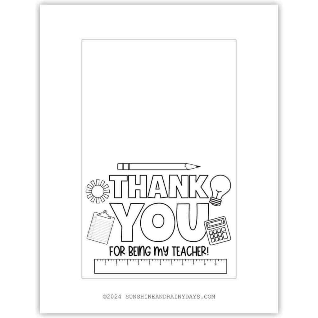 Teacher Appreciation Cards To Color - Sunshine And Rainy Days inside Free Printable Teacher Appreciation Cards to Color