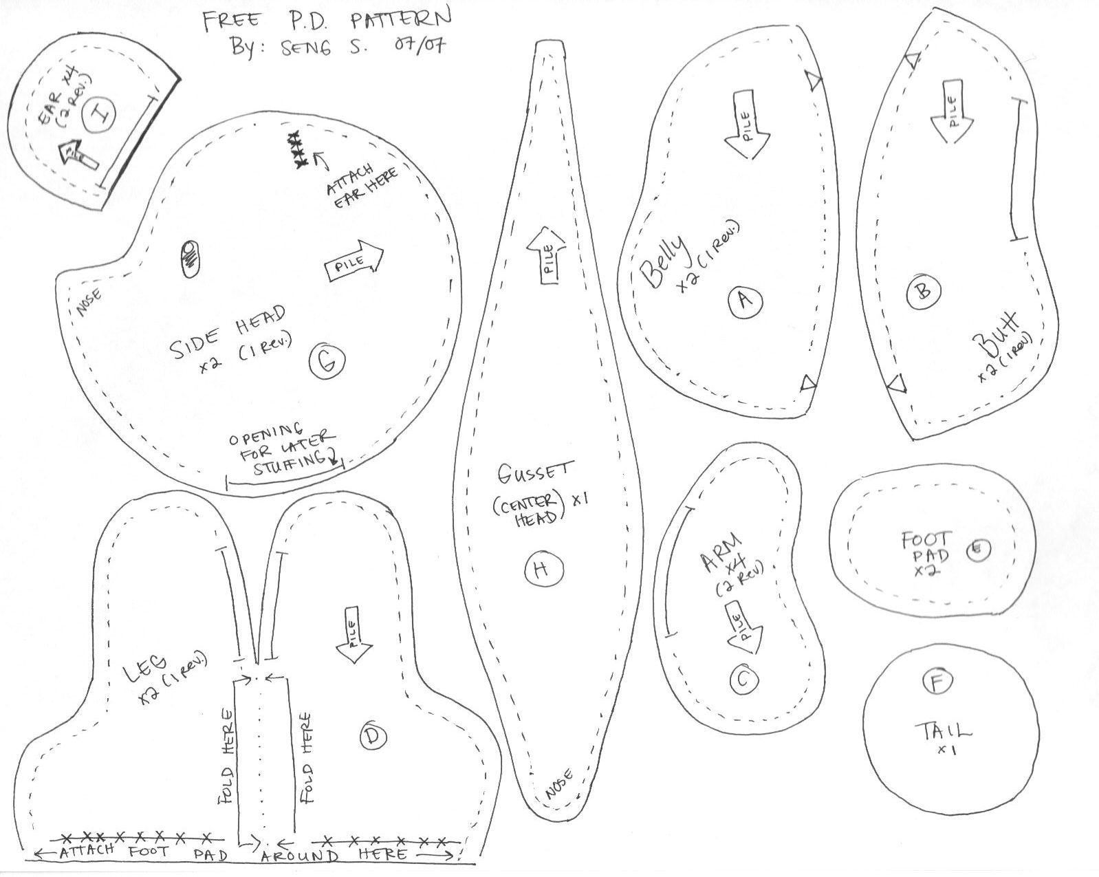 Teddy Bear #2 | Teddy Bear Sewing Pattern, Teddy Bear Patterns within Free Printable Patchwork Teddy Bear Pattern