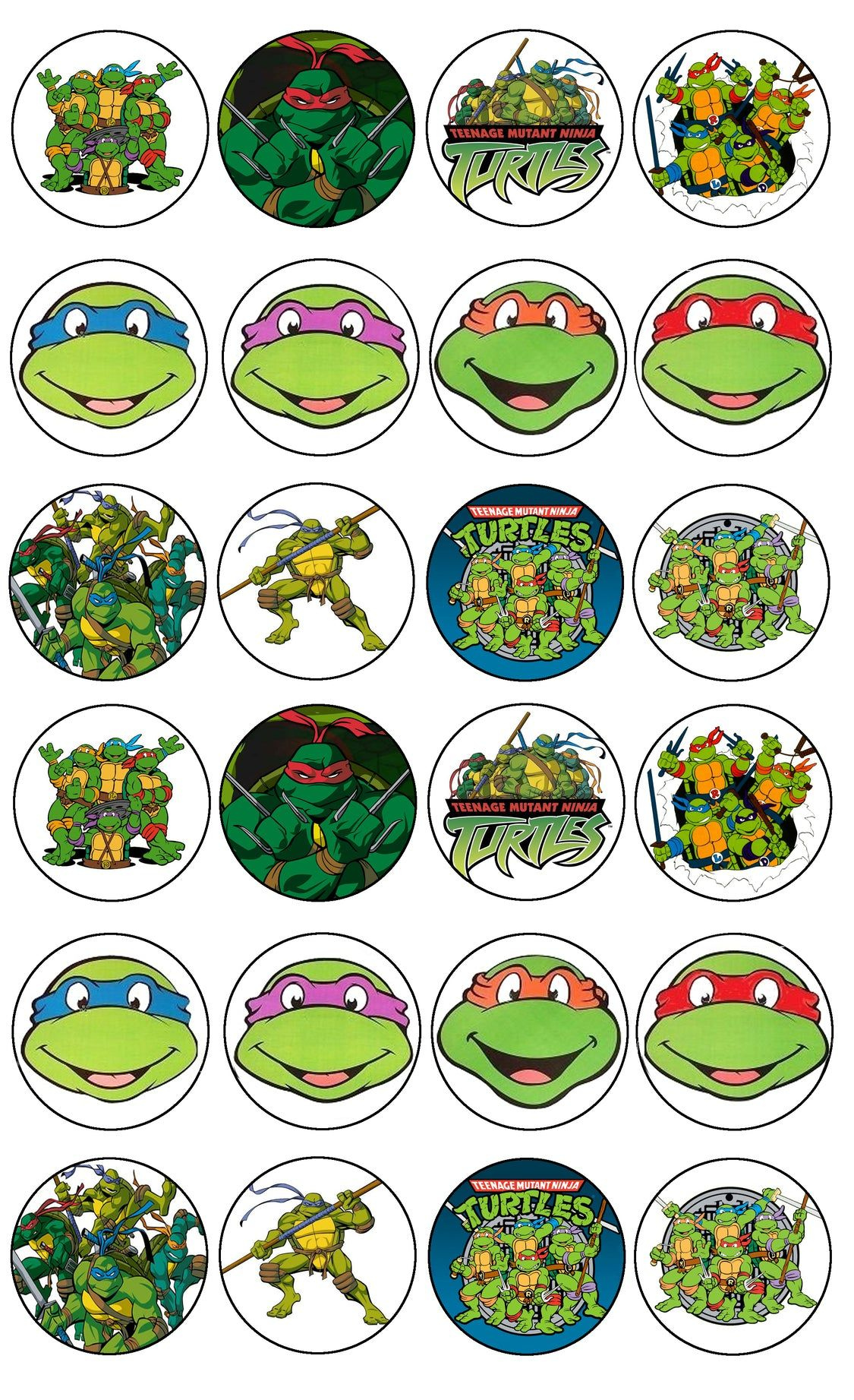 Teenage Mutant Ninja Turtles Tmnt Leonardo Donatello Raphael And within Free Printable Teenage Mutant Ninja Turtle Cupcake Toppers