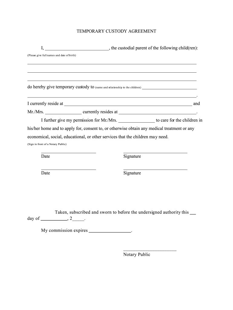 Temporary Guardianship Form - Fill Online, Printable, Fillable inside Free Printable Temporary Guardianship Form