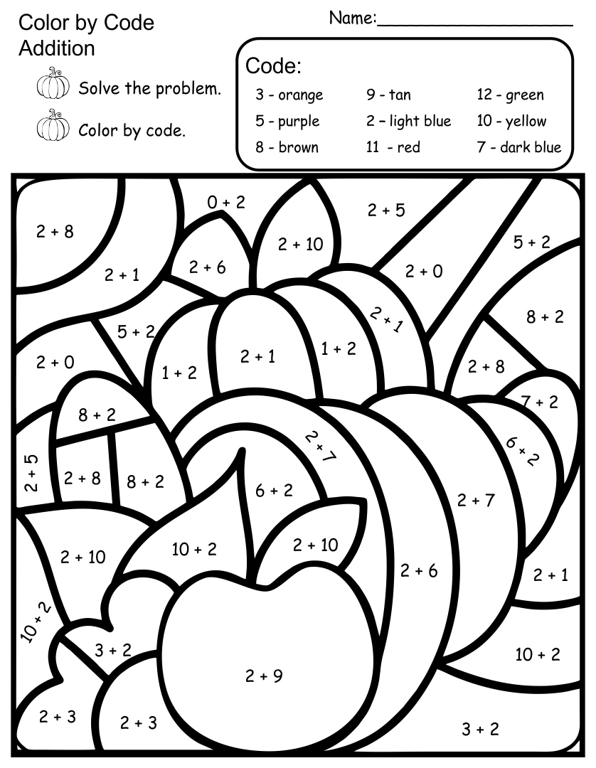 Thanksgiving Coloring Pages Math &amp;amp; Coloring Book. intended for Math Worksheets Thanksgiving Free Printable