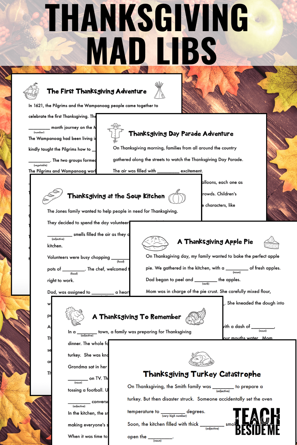 Thanksgiving Mad Libs Printable - Teach Beside Me intended for Free Printable Thanksgiving Mad Libs