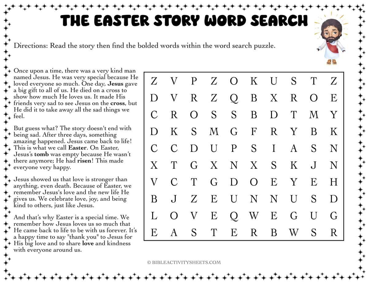 The Best Christian Easter Word Search Printable Puzzles - Bible in Free Printable Religious Easter Word Searches