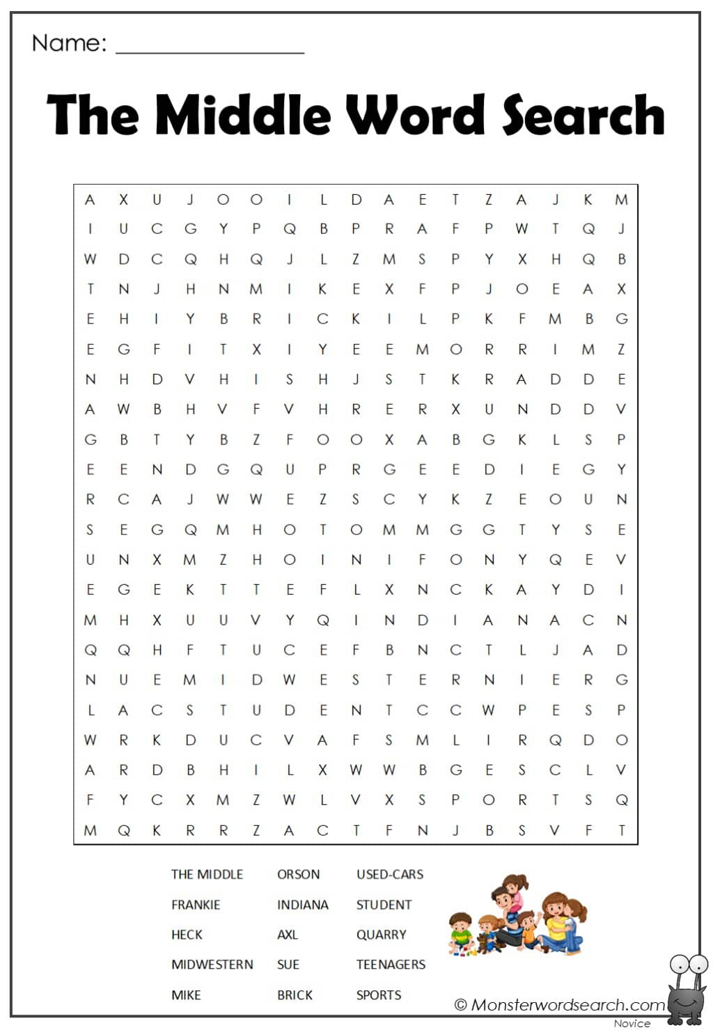 The Middle Word Search - Monster Word Search intended for Free Printable Word Searches for Middle School Students