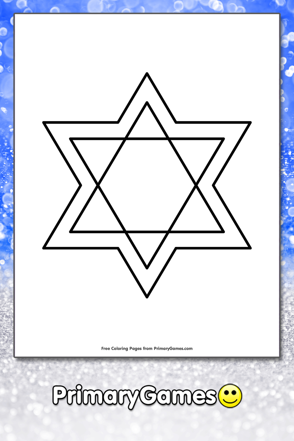 The Star Of David Coloring Page • Free Printable Pdf From Primarygames regarding Star Of David Template Free Printable