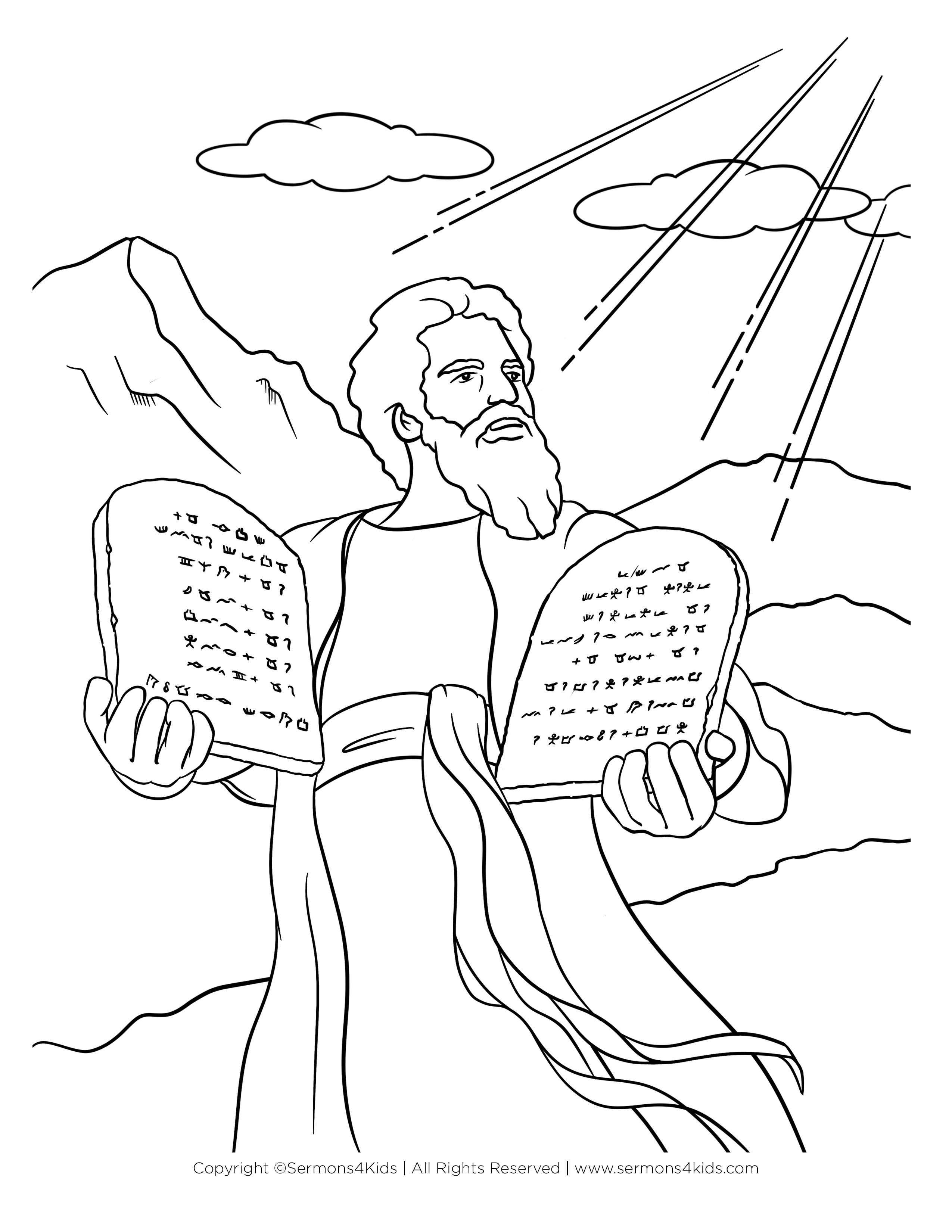 The Ten Commandments | Children&amp;#039;S Sermons From Sermons4Kids intended for Free Printable Ten Commandments Coloring Pages