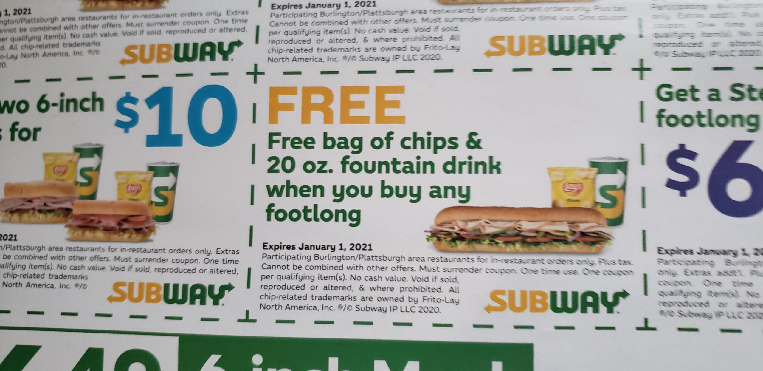 These Subway Coupons I Just Received In The Mail. On 1/16/21. That with Free Printable Subway Coupons 2025