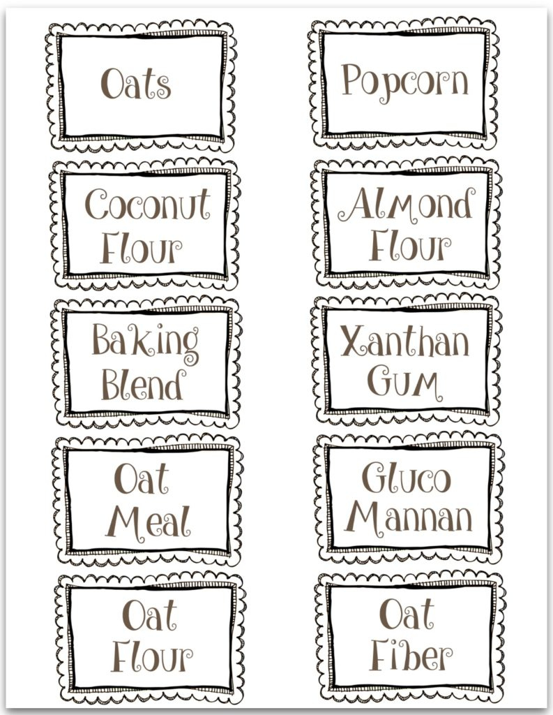 Thm Pantry Labels (Free Printables) - Mrs. Criddles Kitchen for Free Printable Pantry Labels