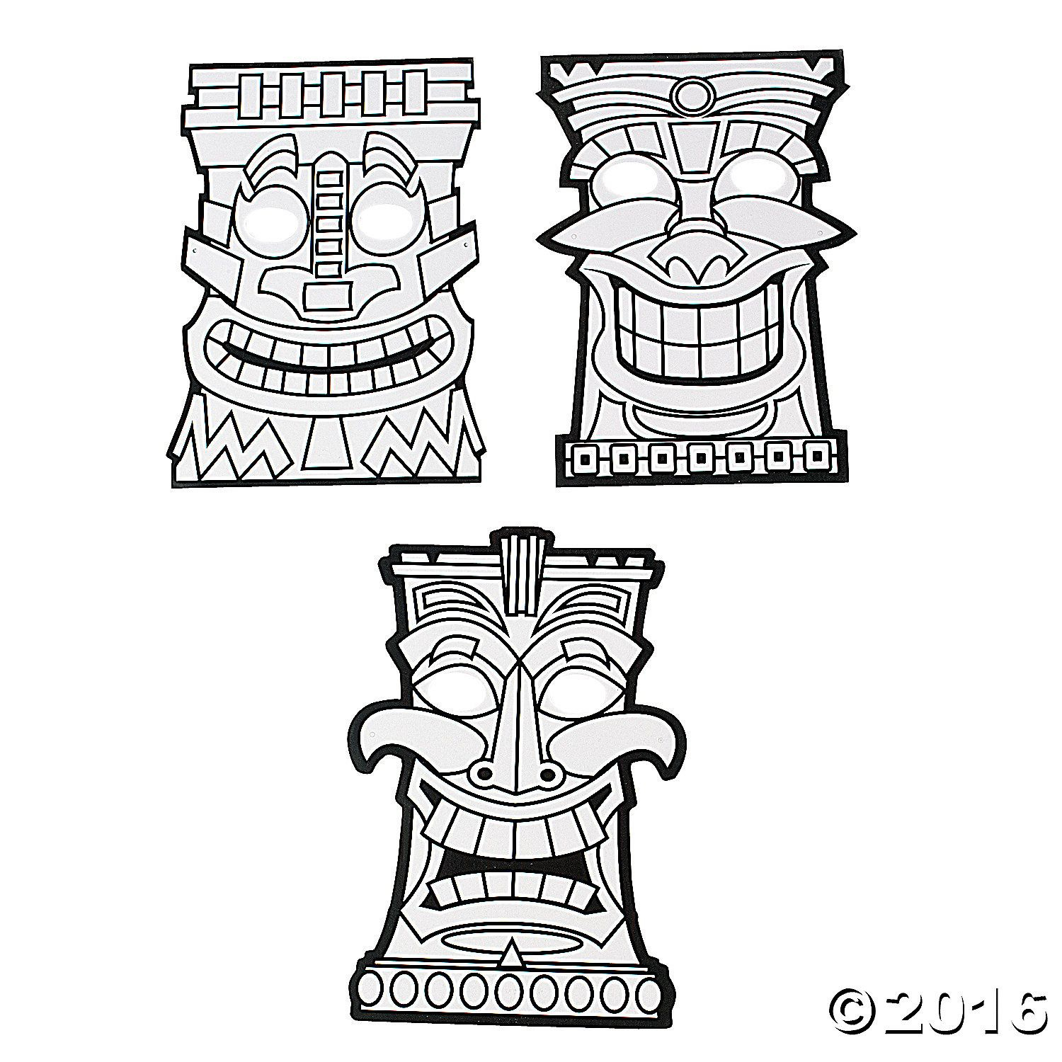 Tiki Mask Coloring Pages | Tiki Mask, Tiki Art, Tiki Totem for Tiki Coloring Pages Free Printables