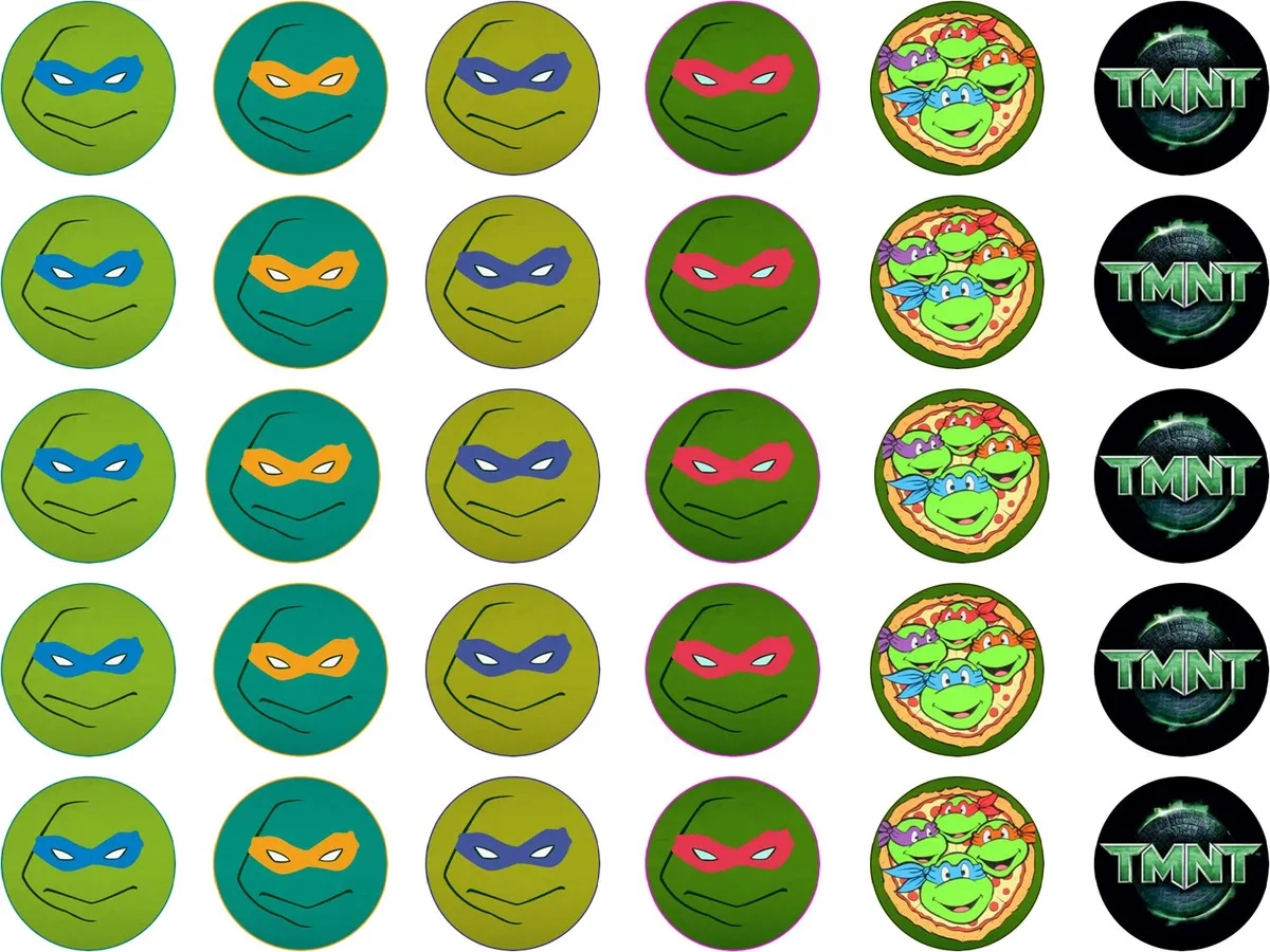 Tmnt Teenage Mutant Ninja Turtle Edible Rice Paper Cupcake Birthday Cake Toppers intended for Free Printable Teenage Mutant Ninja Turtle Cupcake Toppers