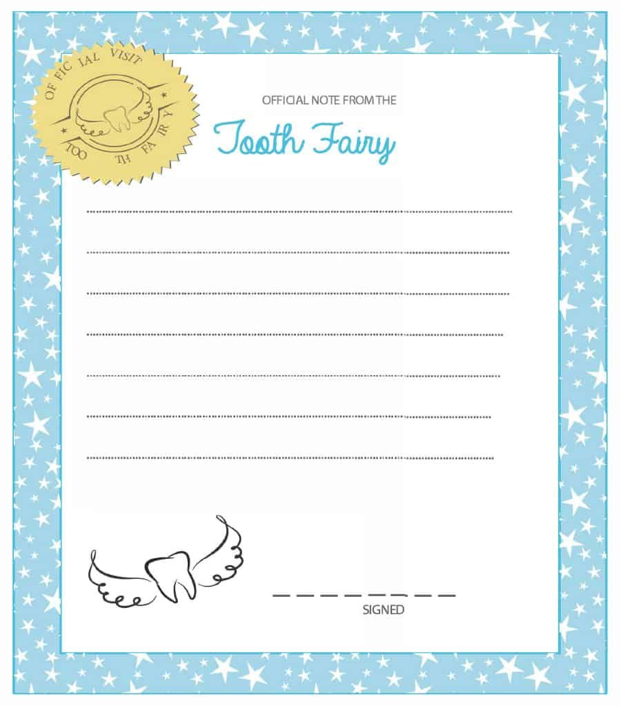 Tooth Fairy Letter Template - Printable And Downloadable with regard to Tooth Fairy Stationery Free Printable